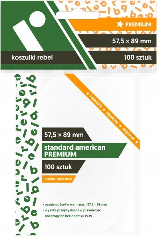 Rebel Koszulki 57,5 x 89 mm standard American Prem