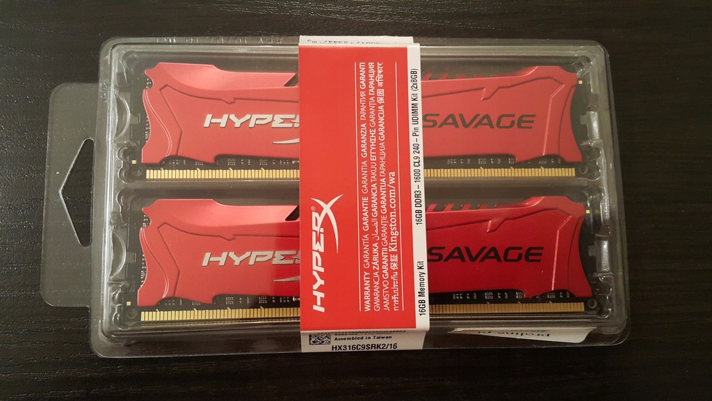 Pamięć Kingston HyperX 16 GB (HX316C9SRK2/16)