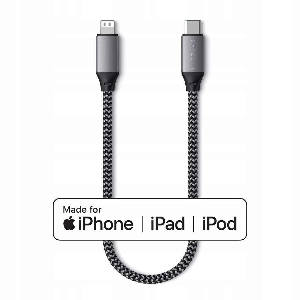 PRZEWÓD USB-C ZE ZŁĄCZEM LIGHTNING MFI 25CM SATECHI TYPE-C CABLE