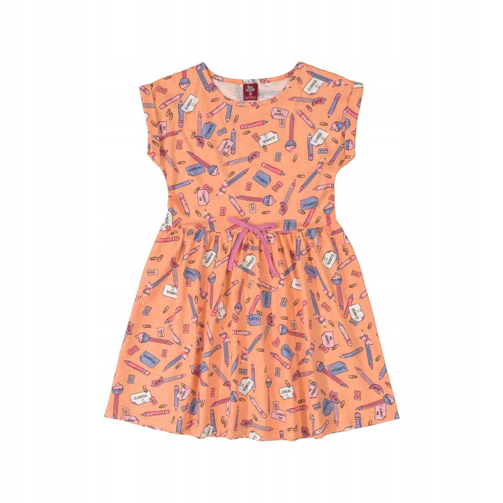 Dziewczęca sukienka pomarańczowa Bee Loop, r. 116