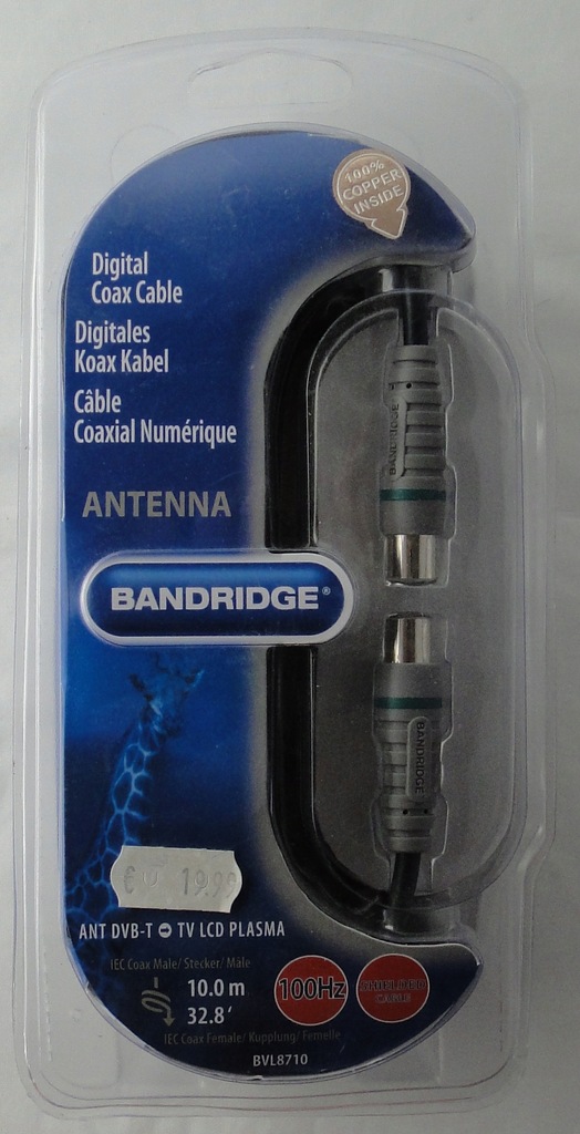 Kabel Antenowy COAX 10m Ekranowany 100Hz BANDRIDGE