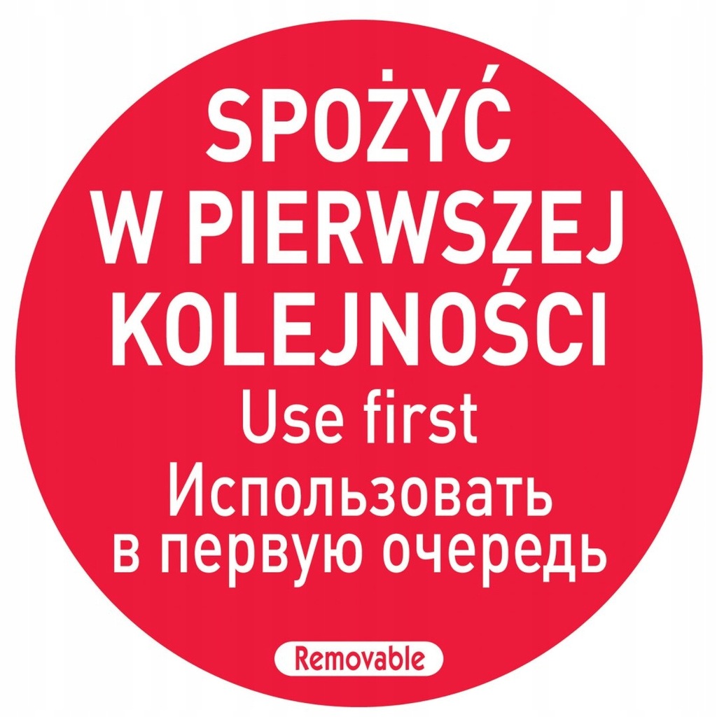 Naklejki food safety spożyć w pierwszej kolejności