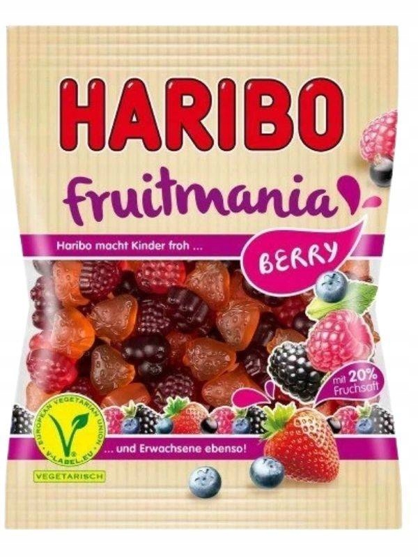 Haribo Żelki Fruitmania Berry Owoce Leśne Wegetariańskie Niemieckie 160G