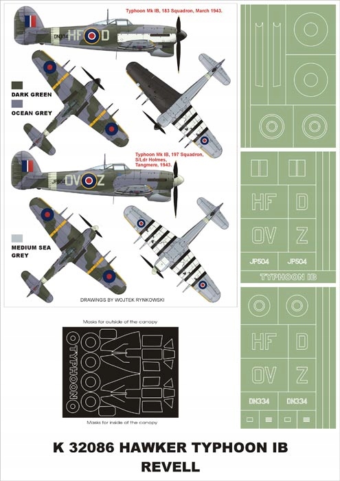 Hawker Typhoon IB Revell 1:32 Montex K32086