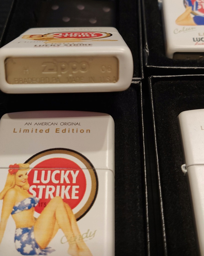 ZIPPO Lucky Strike Pin Up Girls Limited SET 4 szt