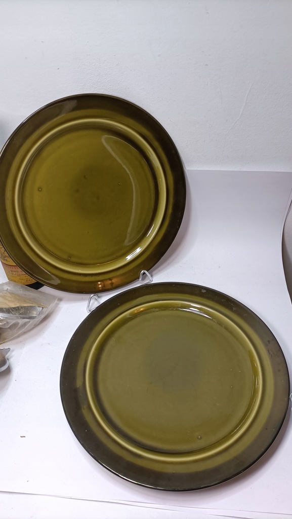 Porcelit Pruszków olbrzymie oliwkowe talerze patery komplet 31,5 cm