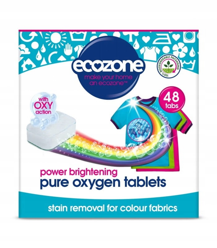 Odplamiacz do tkanin kolorowych Pure Oxygen, 48 tabletek, Ecozone