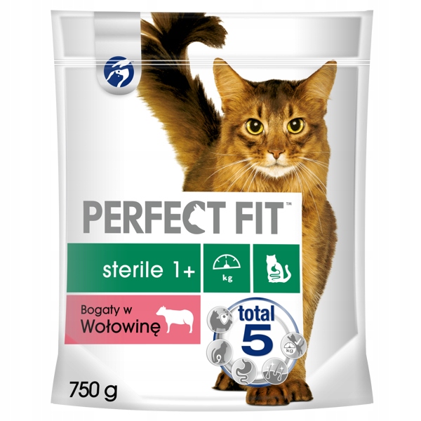 PERFECT FIT STERILE 1+ BOGATY W WOŁOWINĘ 750 G