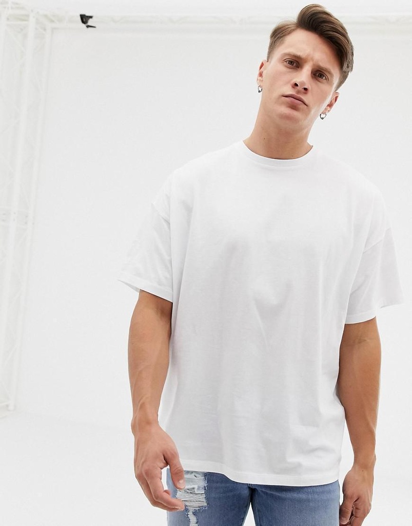 ASOS__XDI BIAŁY T-SHIRT MĘSKI OVERSIZE__M