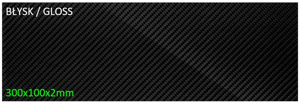 PŁYTKA CARBONOWA BŁYSK 300x100x1mm - klasa II