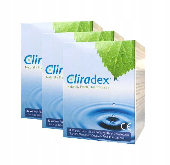 3x Cliradex chusteczki nawilżane do oczu (20szt.)