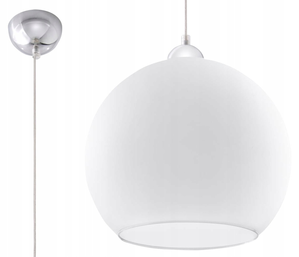 Sollux Lampa wisząca biała BALL E27 1x60W IP20