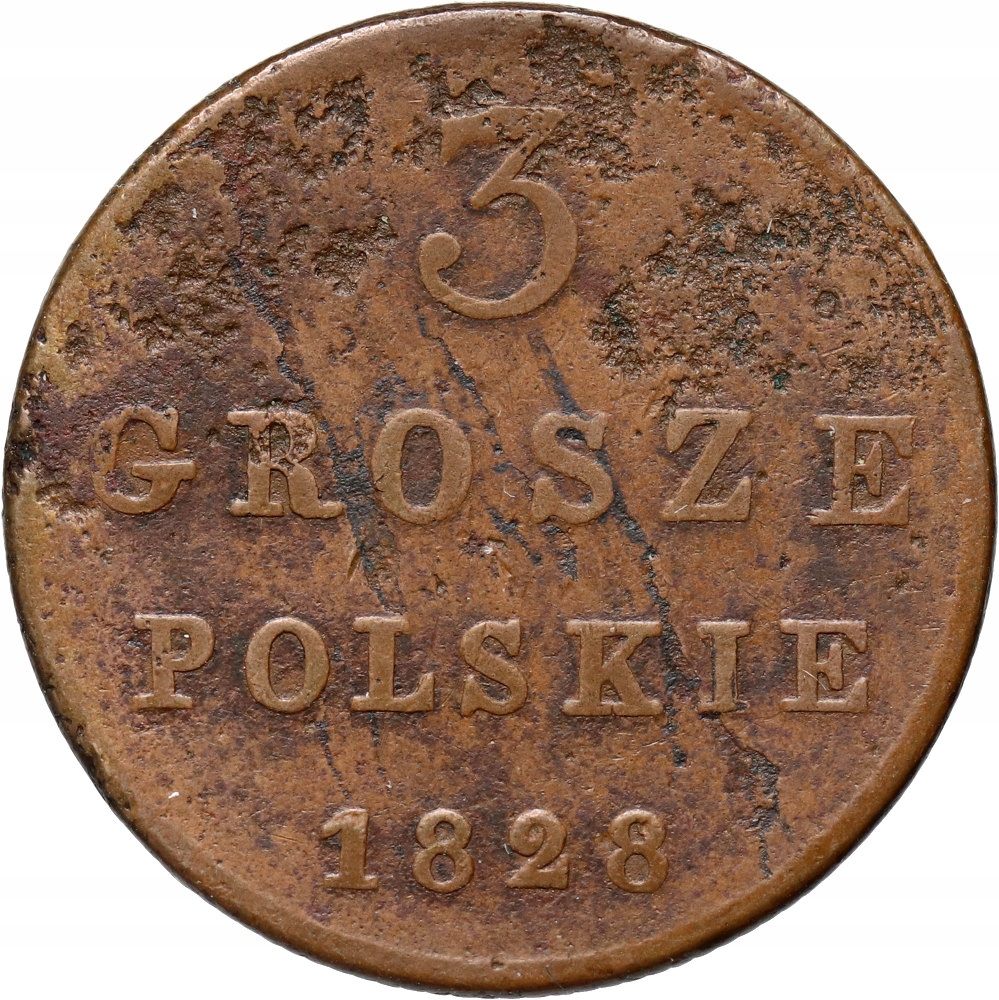 Królestwo Polskie Zabór Rosyjski, 3 grosze 1828 FH