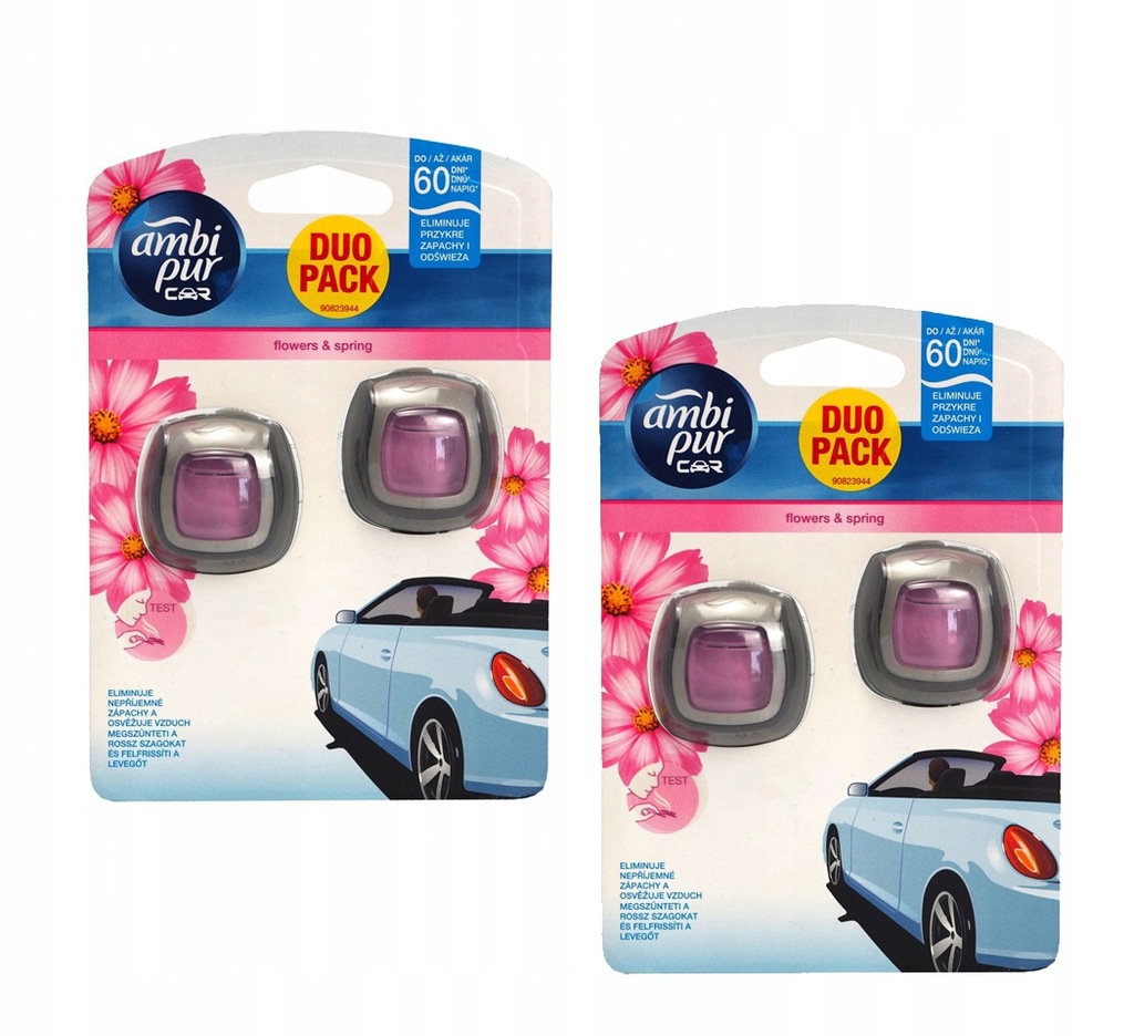 SMC Ambi Pur Car Flowers odświeżacz auto 4 x 2 ml