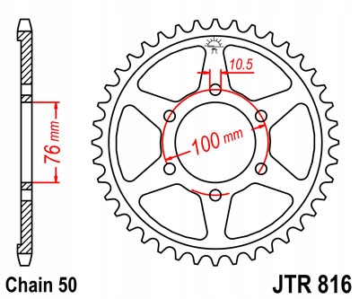 ZĘBATKA TYLNA JT 49-ZĘBÓW GSX 1100 1988-1996