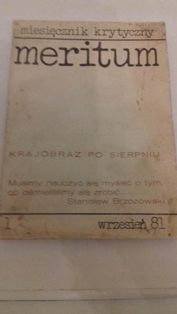 Meritum Miesięcznik Krytyczny, wrzesień 1981 r.