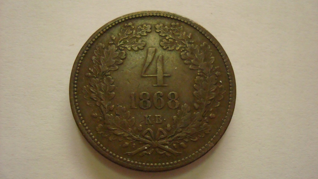 Moneta 4 krajcary 1868 stan 3+