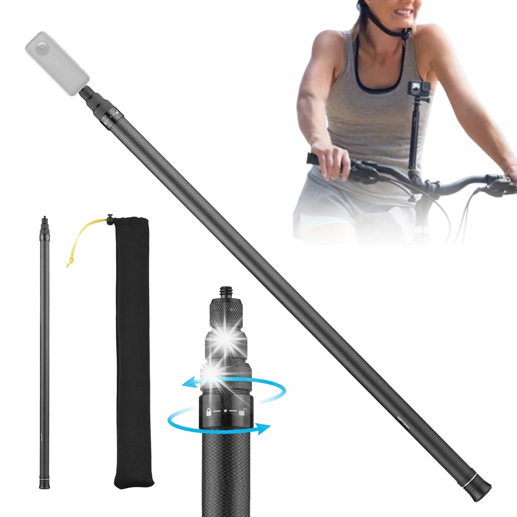 KIJEK UCHWYT SELFIE STICK DO INSTA360 X4/ONE X2/ONE R REGULOWANA 57CM-3M