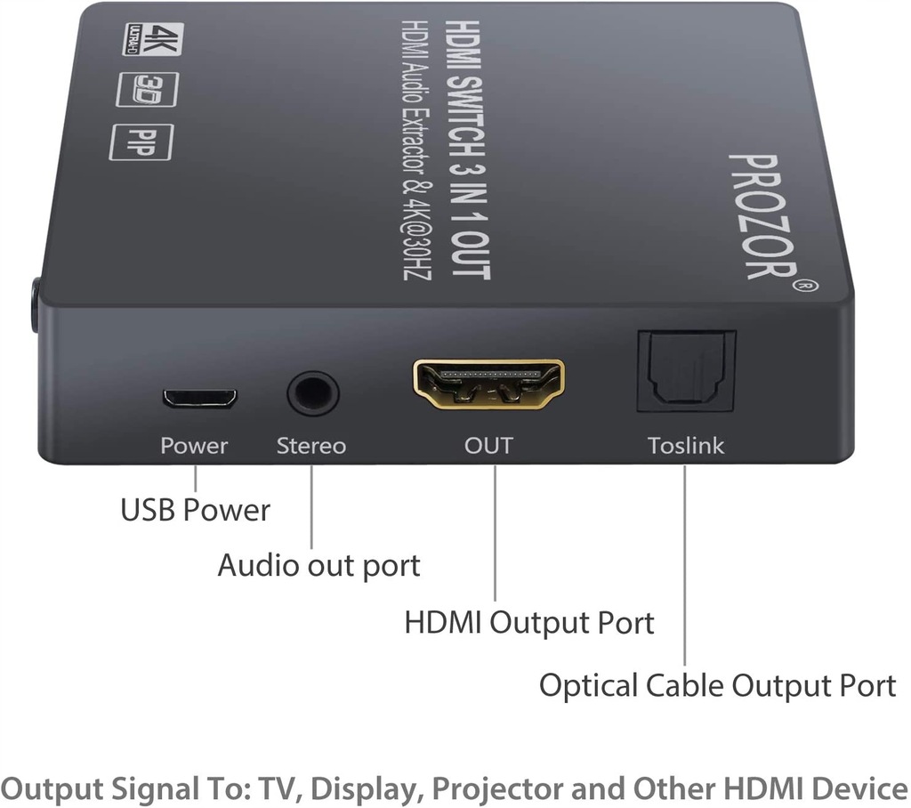 Купить Переключатель Prozor HDMI, 4К, 3D, разъем 3x1: отзывы, фото, характеристики в интерне-магазине Aredi.ru