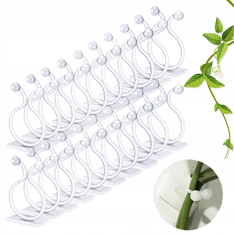 100x Zapinki do mocowania roślin samoprzylepne 9mm