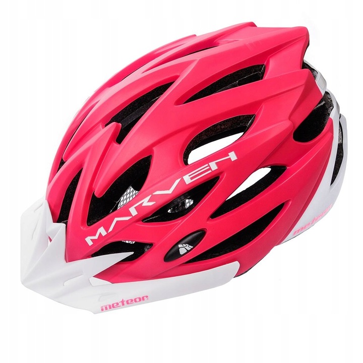 KASK ROWEROWY REGULOWANY METEOR MARVEN S 52-56 cm koralowo-biały