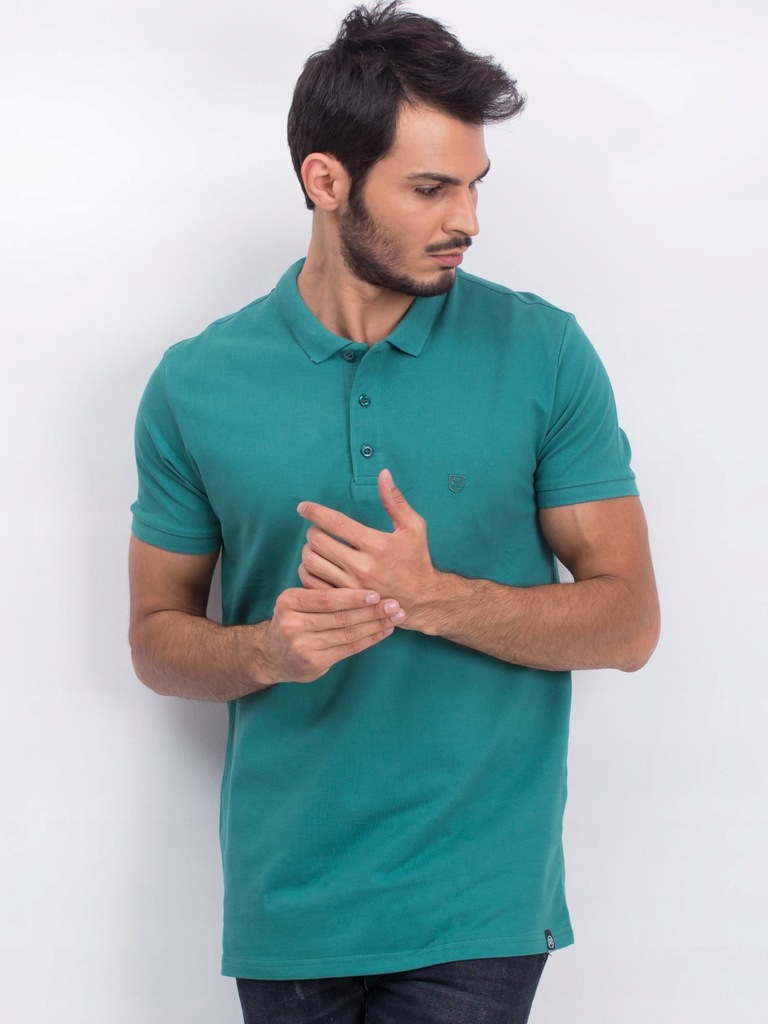 Zielona męska koszulka polo XL