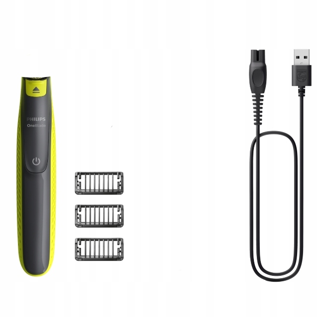 Golarka Philips OneBlade z ostrzem 360 etui 3 nasadki do zarostu QP2724/31