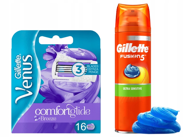 OSTRZA GILLETTE VENUS BREEZE COMFORTGLIDE 16 + ŻEL