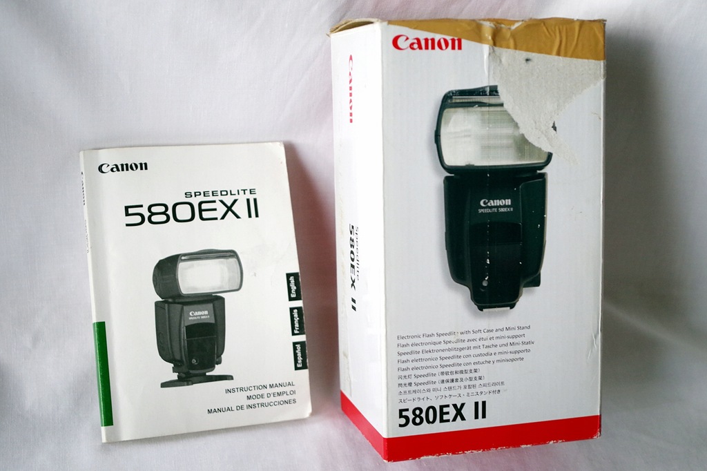 Instrukcja obsł. Canon 580EX II +Pudełko od lampy