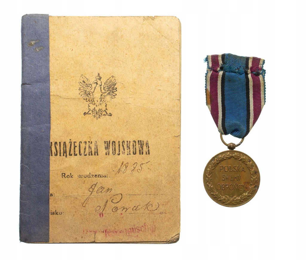 KSIĄŻECZKA WOJSKOWA NOWY TOMYŚL 1919 + MEDAL