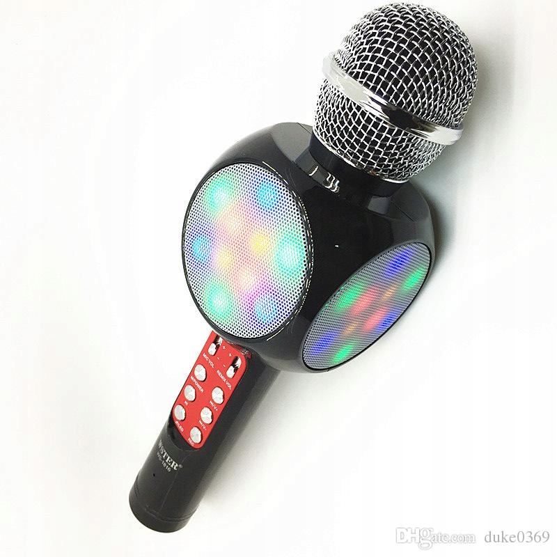 Bezprzewodowy mikrofon karaoke WS1816 BIAŁY LED