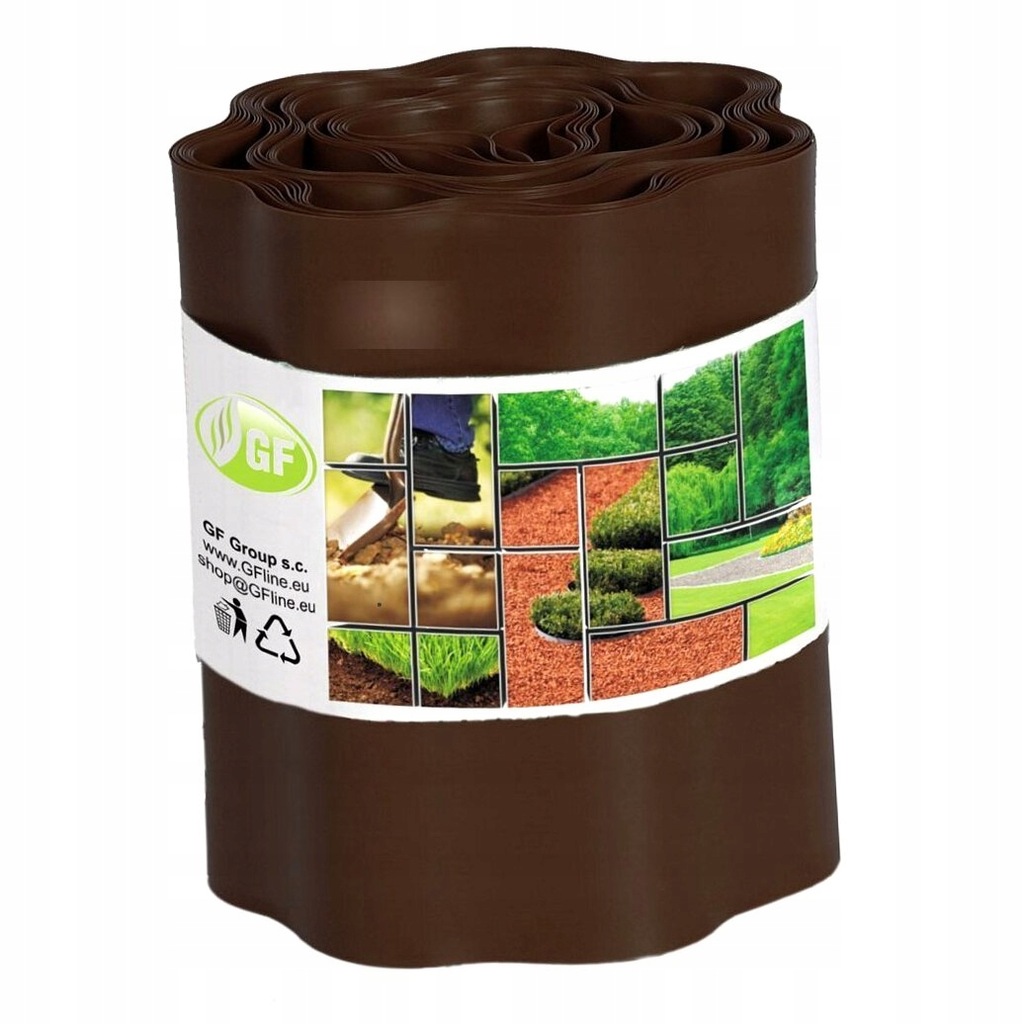Obrzeże faliste do rabat trawników brąz 20cm x 9m