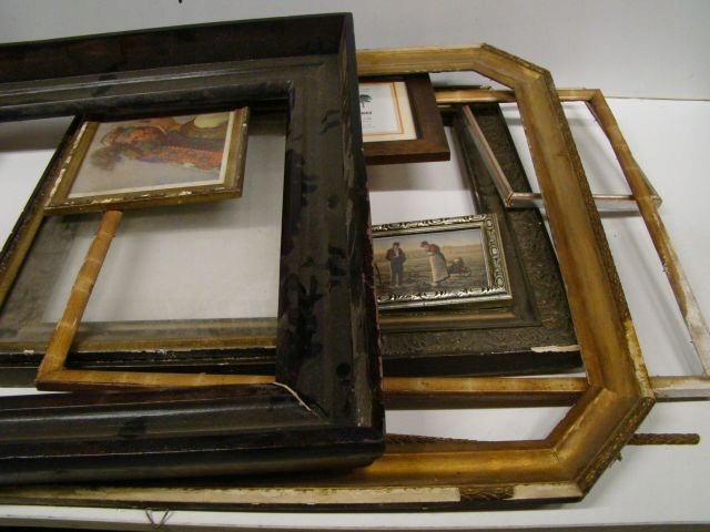 Stare drewniane ramki obrazów zestaw 9szt + przedł