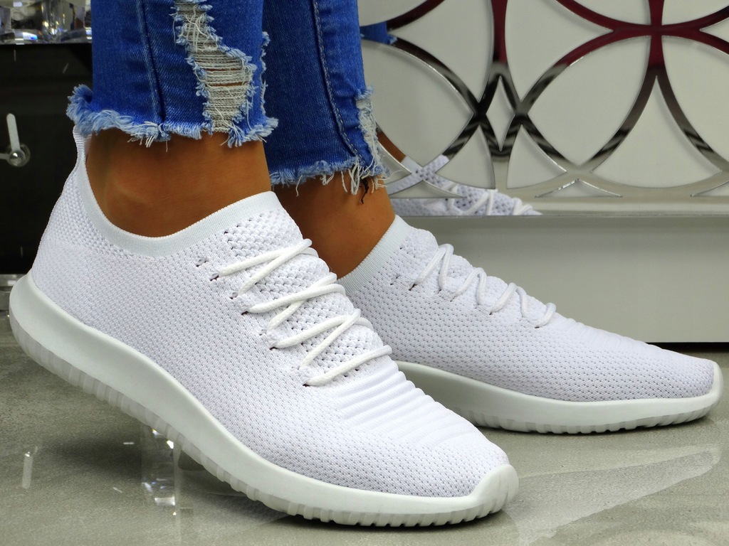 BIAŁE ADIDASY BUTY SPORTOWE SIATKA elastyczne 39 - 9004862277