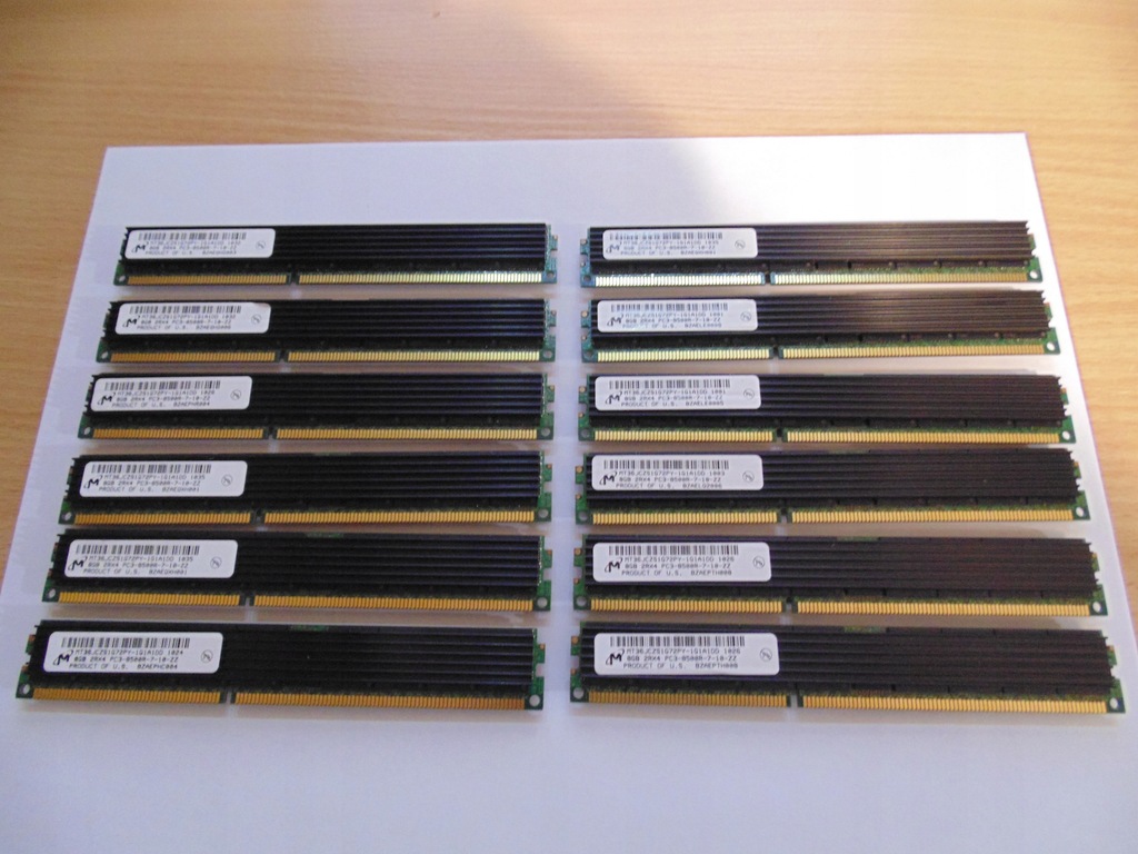 Pamięć RAM 8GB PC3-8500R MICRON serwer kpl.-12 szt