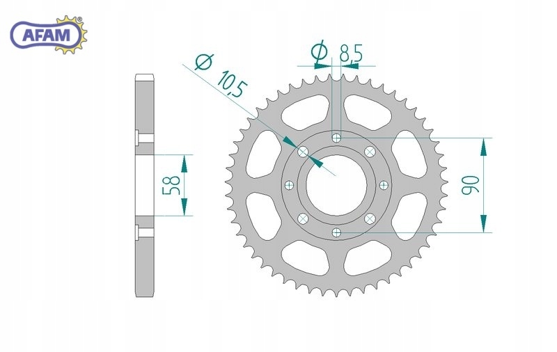 Zębatka AFAM tylna stalowa #428