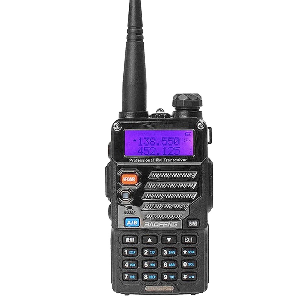 Oryginalny Baofeng UV-5RE ant. 17cm zest. słuchaw