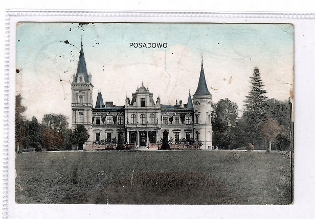 pocztówka POSADOWO Pałac 1918r