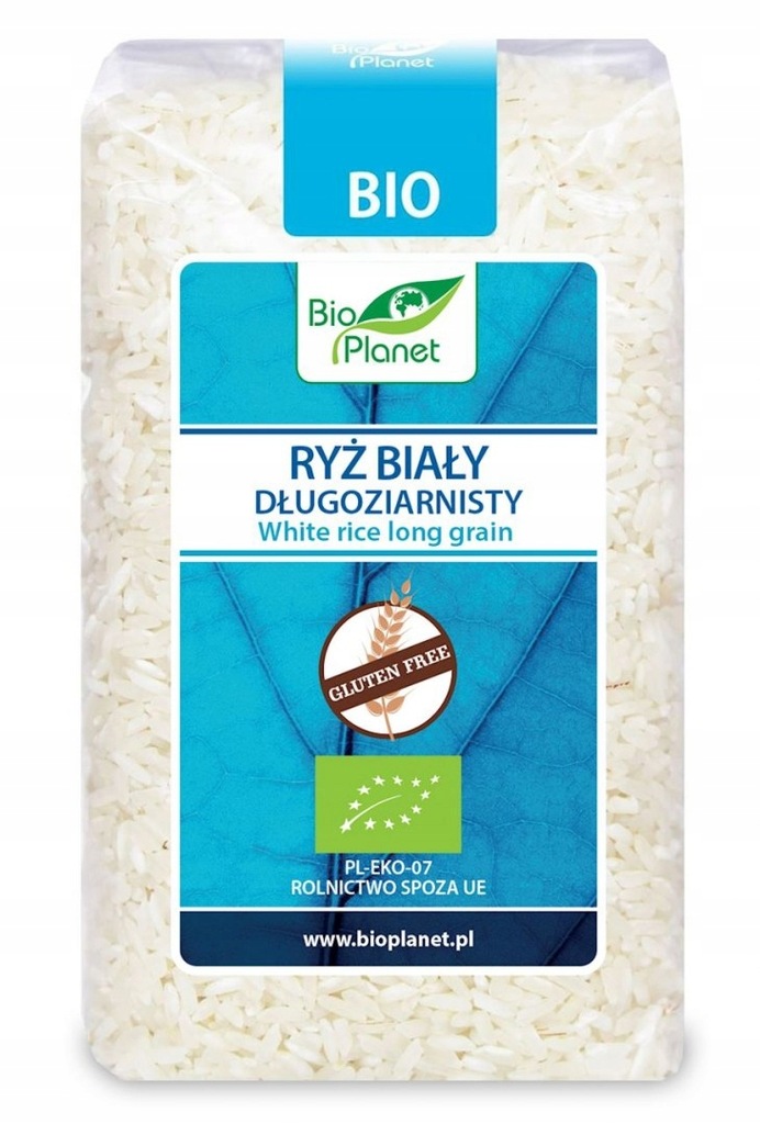 RYŻ BIAŁY DŁUGOZIARNISTY BEZGLUTENOWY BIO 500 g -