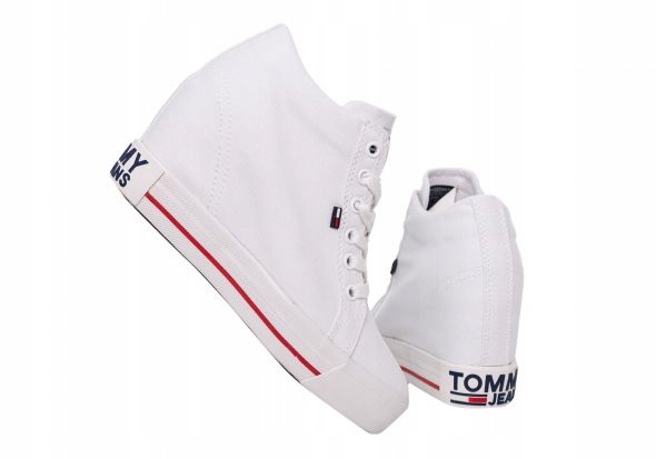 TOMMY HILFIGER WYSOKIE TRAMPKI DAMSKIE WHITE r. 36