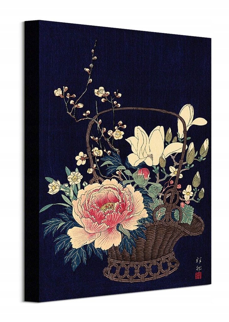 Koszyk z kwiatami Ohara Koson obraz płótno 30x40cm