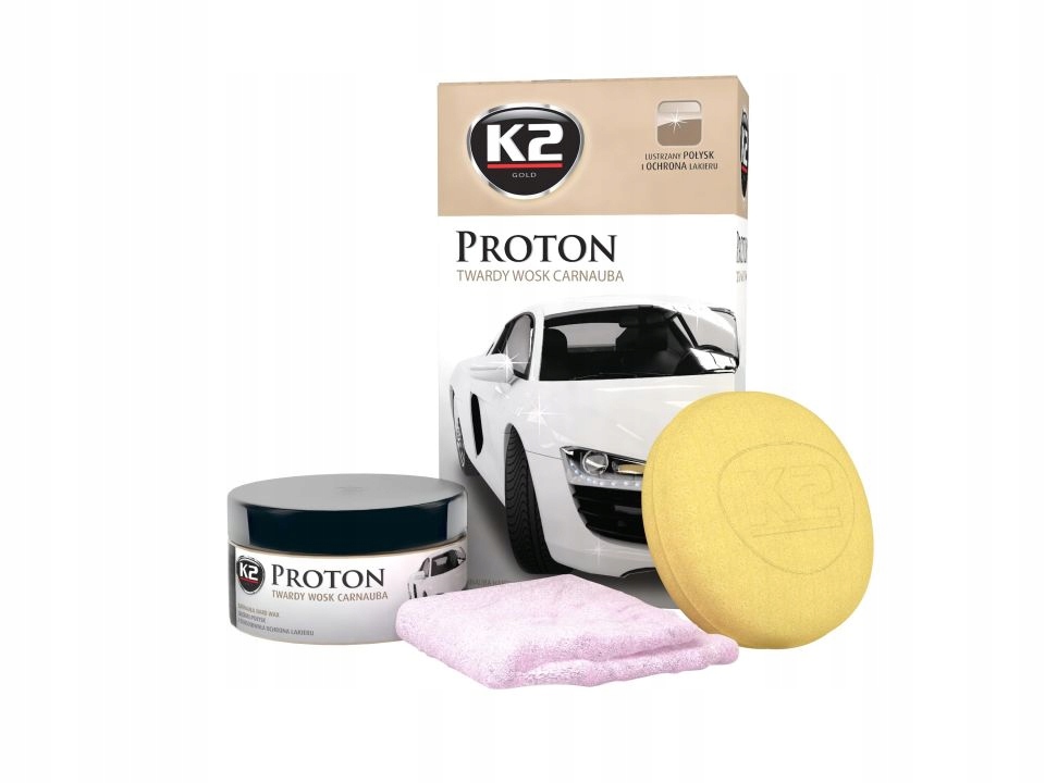 K2 PROTON WOSK CARNAUBA 200G GĄBKA MIKROFIBRA G040