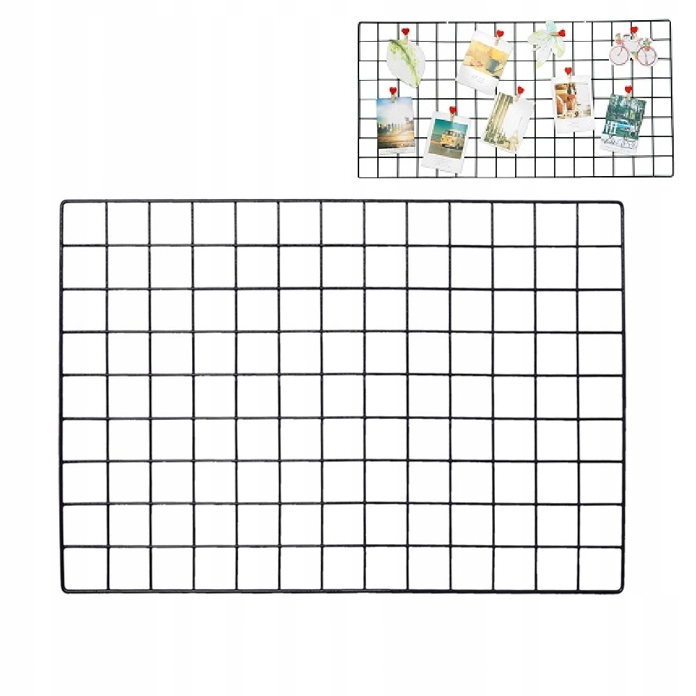 Metalowa tablica ścienna kratka na zdjęcia czarna