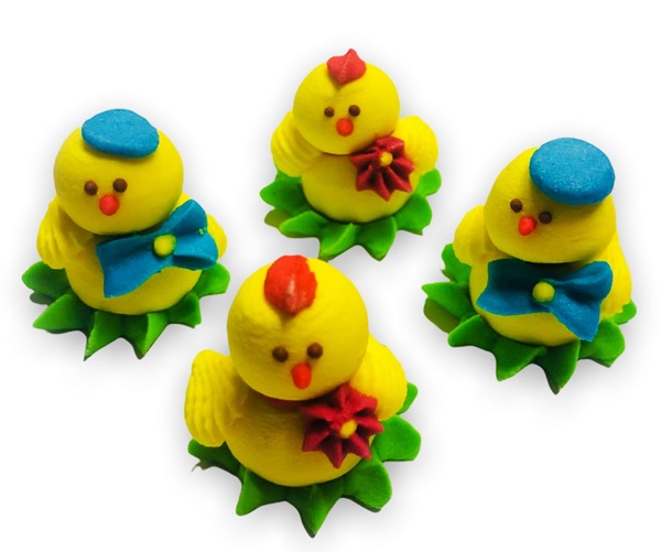 KURCZĘTA kurczaczki Wielkanoc figurki cukrowe 4szt