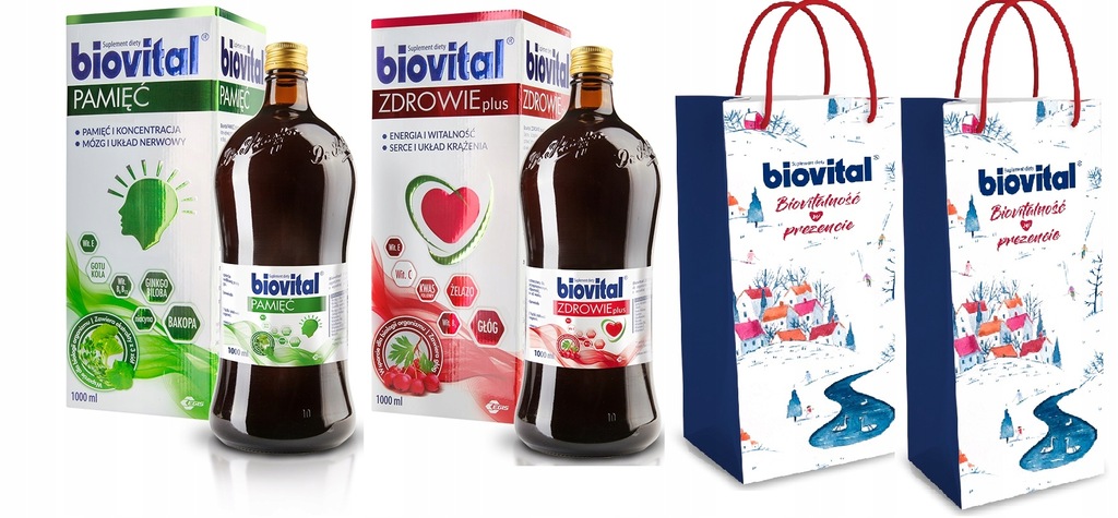 BIOVITAL ZESTAW ZDROWIE PLUS 1L + PAMIĘĆ 1L +TORBY