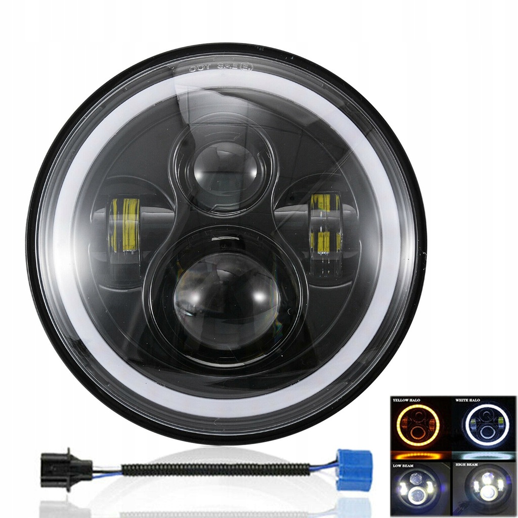 7 CALI REFLEKTOR LAMPA LED PRZEDNIA MOTOCYKL 60W