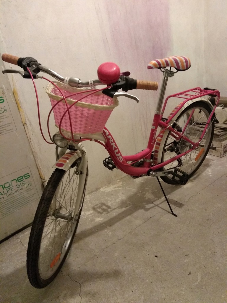 rower różowo-biały
