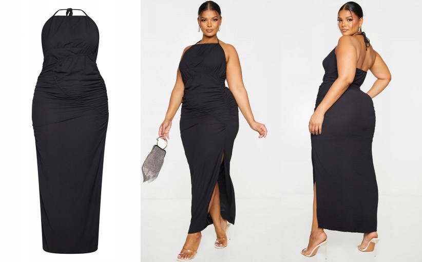 B10E204 CZARNA MAXI SUKIENKA PLUS SIZE PLT 46