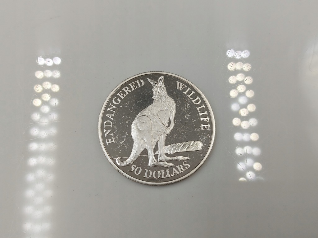 50 Dolarów Wyspy Cooka 1991 Kangur 925 19,30g AA266