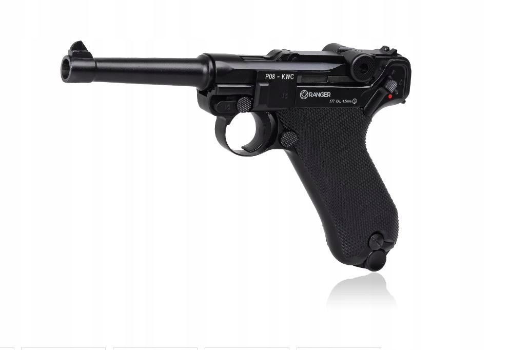 Wiatrówka pistolet RANGER P08 Parabellum KWC kal. 4,5 BBs BLOW BACK 21